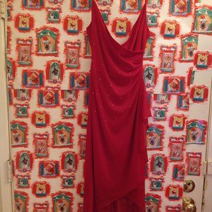 RWear Rampage gorgeous red dress with rhinestone